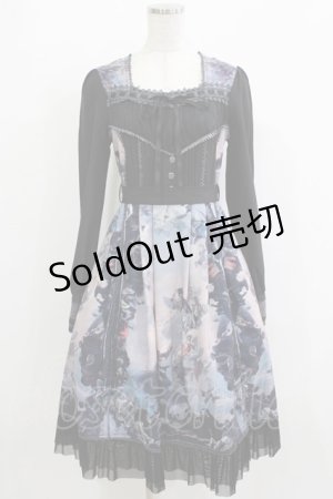 画像: Ozz oneste / 宗教画プリント切替ワンピース  ブラック H-25-12-25-1002-OO-OP-KB-ZH