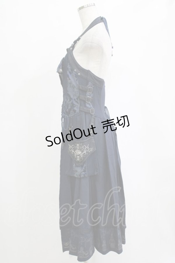 画像2: Ozz oneste / 薔薇刺繍ホルターオーバービスチェ  ネイビー H-25-12-25-1015-OO-TO-KB-ZH (2)