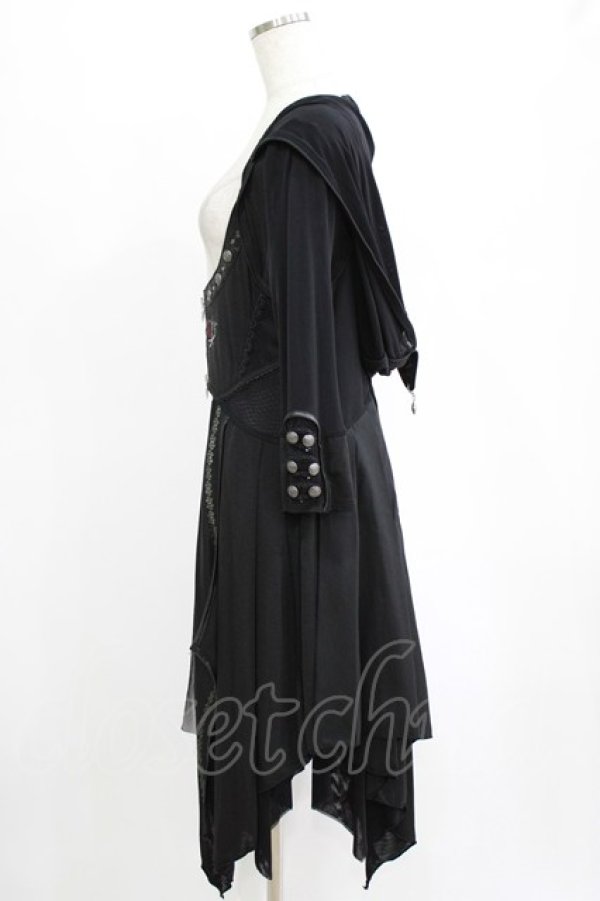 画像2: Ozz oneste / 薔薇刺繍シアーオーバーカーデ  ブラック H-25-12-25-1016-OO-TO-KB-ZH (2)