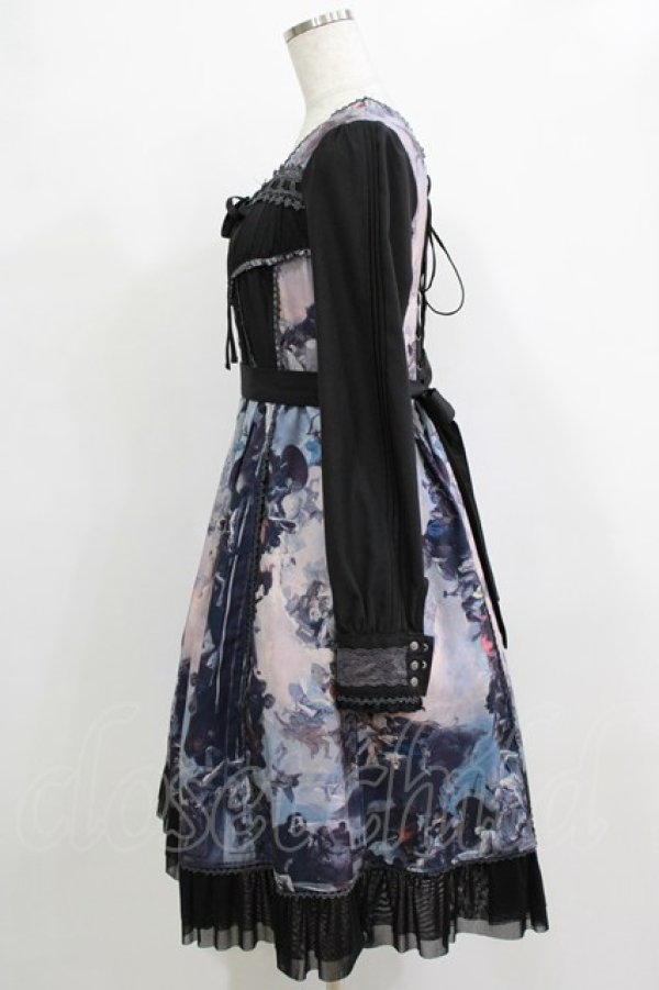 画像2: Ozz oneste / 宗教画プリント切替ワンピース  ブラック H-25-12-25-1002-OO-OP-KB-ZH (2)