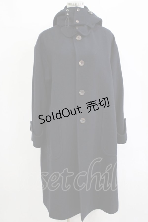 画像1: Jane Marple / フード付ウールコート  ネイビー H-25-12-25-1018-JM-CO-KB-ZH (1)