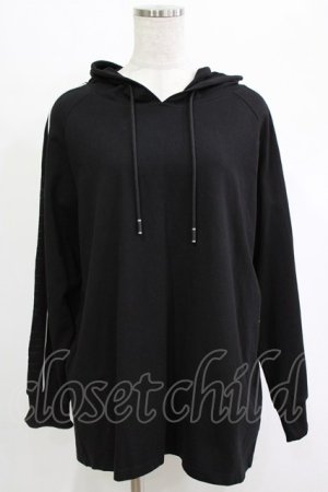 画像: NieR Clothing / ロゴプリントプルパーカー  黒 H-25-12-25-1024-PU-TO-KB-ZH