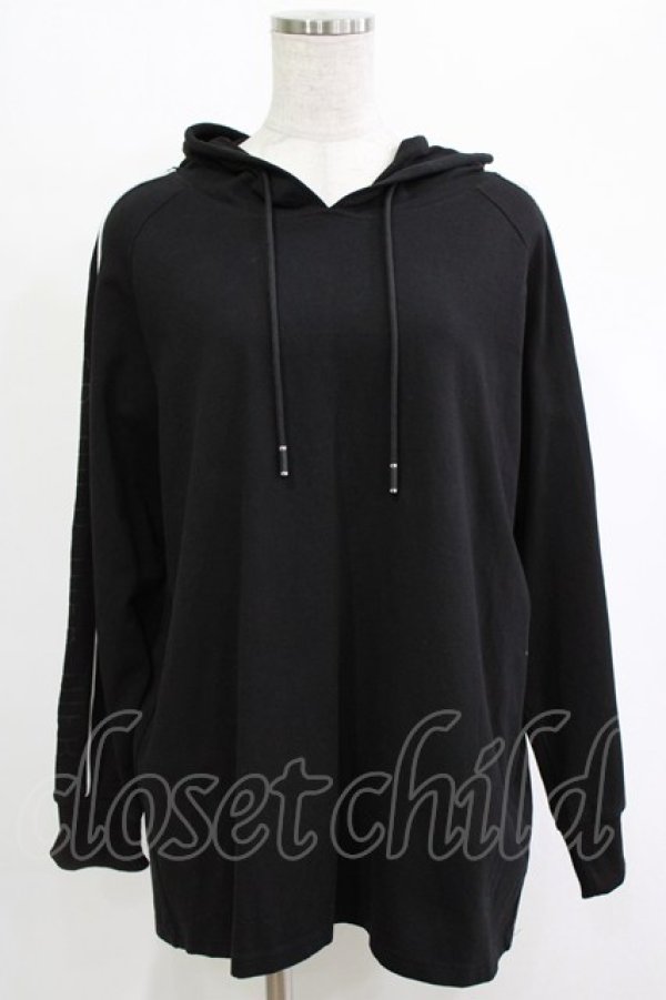 画像1: NieR Clothing / ロゴプリントプルパーカー  黒 H-25-12-25-1024-PU-TO-KB-ZH (1)