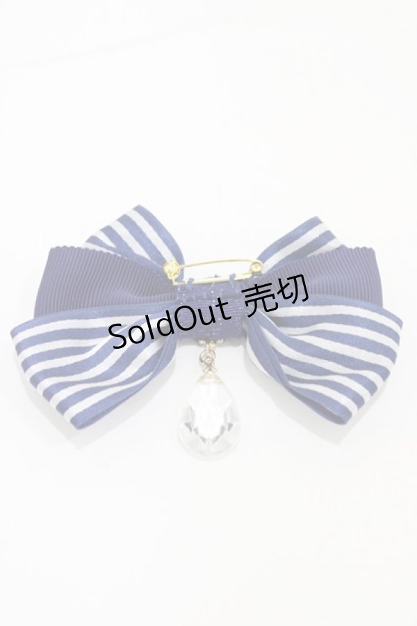 画像2: Enchantlic Enchantilly / ストライプブローチ  ブルー H-25-12-25-009-LO-ZA-YZ-ZH (2)