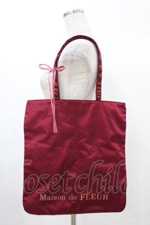 画像: Maison de FLEUR / ドットチュールトートバッグ  ワイン H-25-12-25-019-LO-BG-NS-ZH