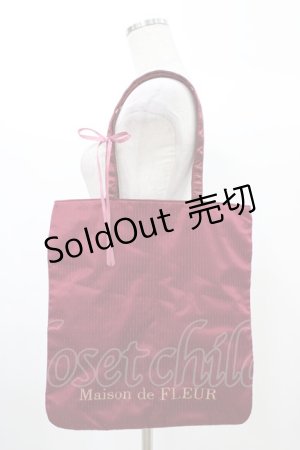画像: Maison de FLEUR / ドットチュールトートバッグ  ワイン H-25-12-25-019-LO-BG-NS-ZH