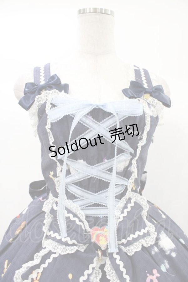 画像4: metamorphose / Happy balloon あみあげジャンパースカート Free ネイビー H-25-12-25-031-ME-OP-NS-ZH (4)