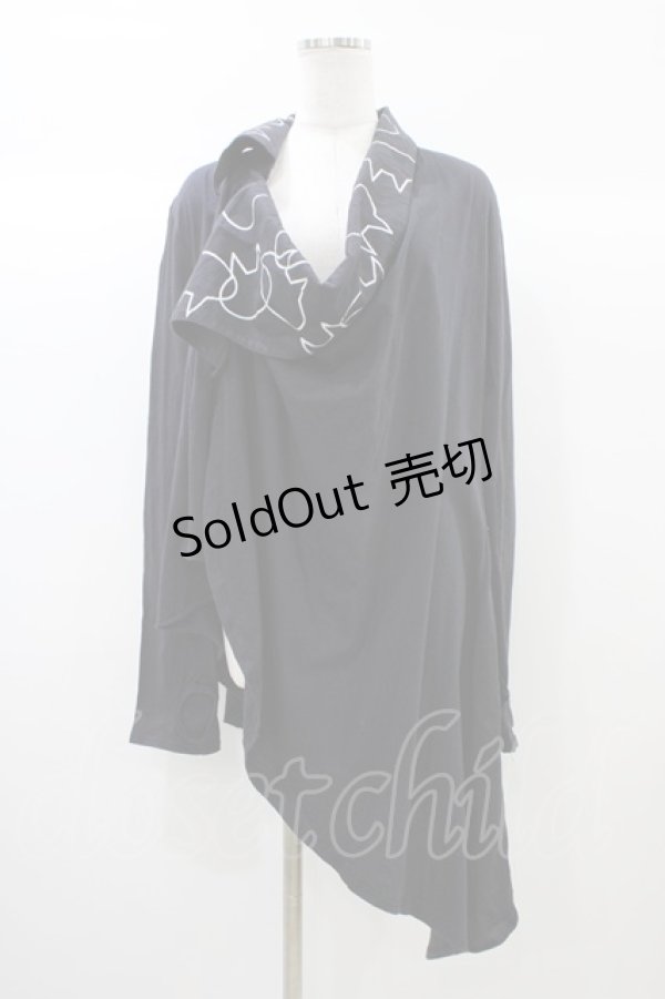 画像1: MINT NeKO / バブルネコカラー変形カーディガン  ブラック H-25-12-26-037-HN-TO-KB-ZH (1)