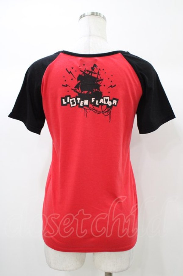 画像2: LISTEN FLAVOR / プリントTシャツ  赤 H-25-12-26-038-PU-TO-KB-ZH (2)