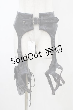 画像: Ozz Croce / フラップポケット付レッグベルト  ブラック H-25-12-26-005-OO-ZA-KB-ZH