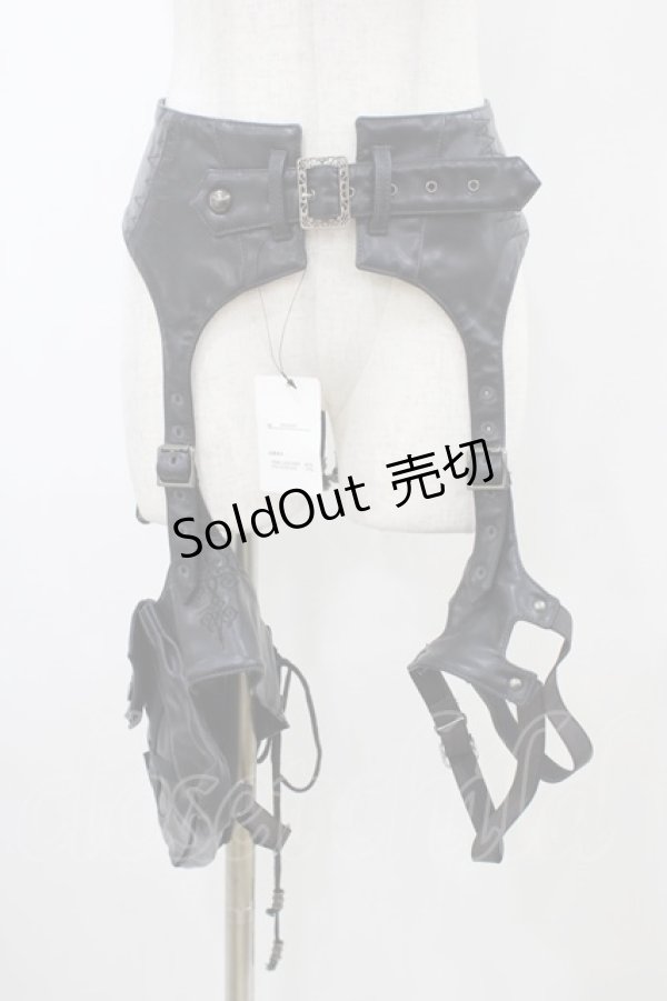画像1: Ozz Croce / フラップポケット付レッグベルト  ブラック H-25-12-26-005-OO-ZA-KB-ZH (1)