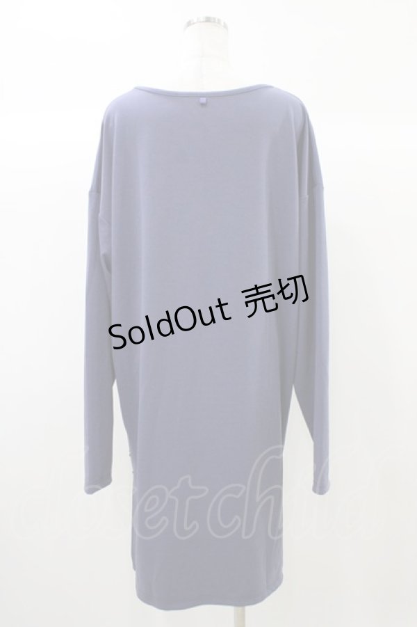 画像2: Ozz Croce / プリント刺繍ロングカットソー  ブルー H-25-12-26-040-OO-TO-KB-ZH (2)