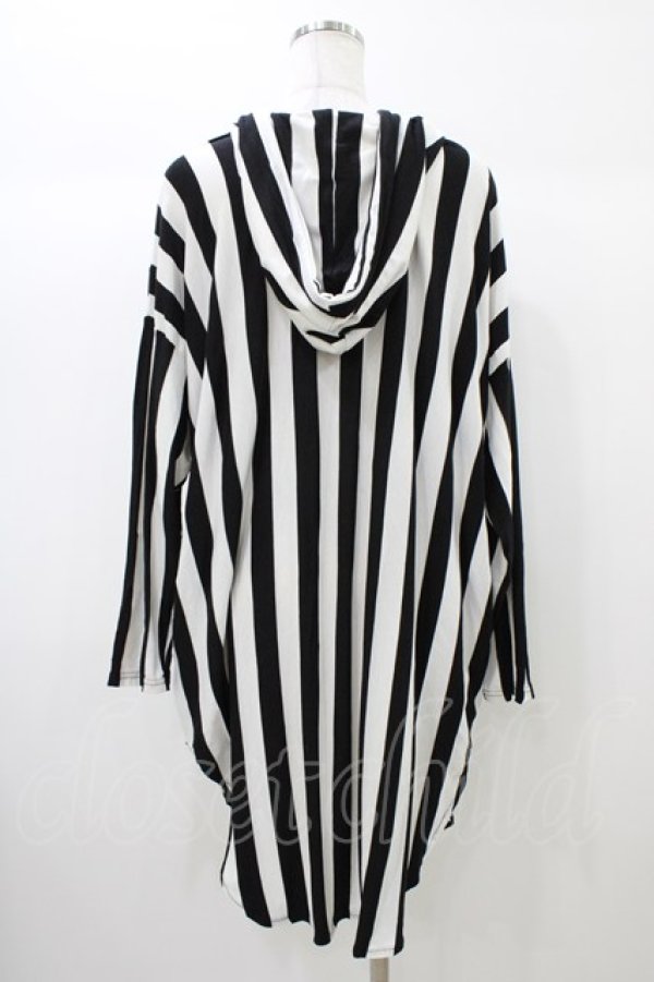 画像2: HELL CAT PUNKS / NIGHTMAREストライプパーカー  白×黒 H-25-12-26-045-PU-TO-KB-ZH (2)