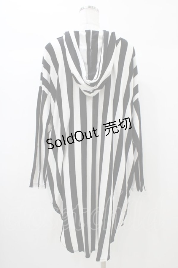 画像2: HELL CAT PUNKS / NIGHTMAREストライプパーカー  白×黒 H-25-12-26-045-PU-TO-KB-ZH (2)