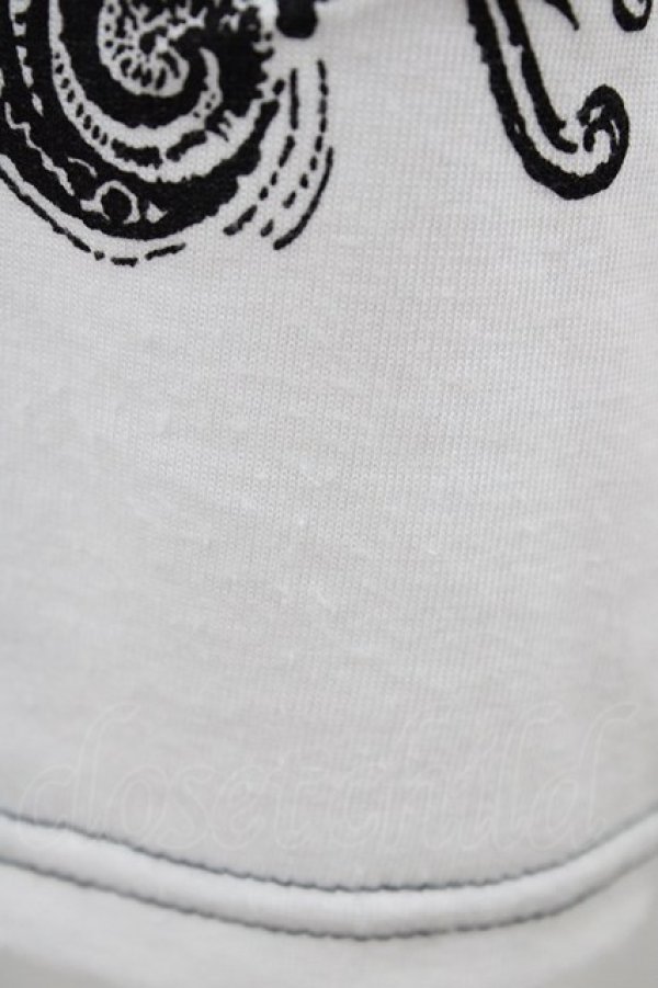 画像3: ALGONQUINS / バックプリントカットソーカーディガン  白×黒 H-25-12-26-047-AL-TO-KB-ZH (3)