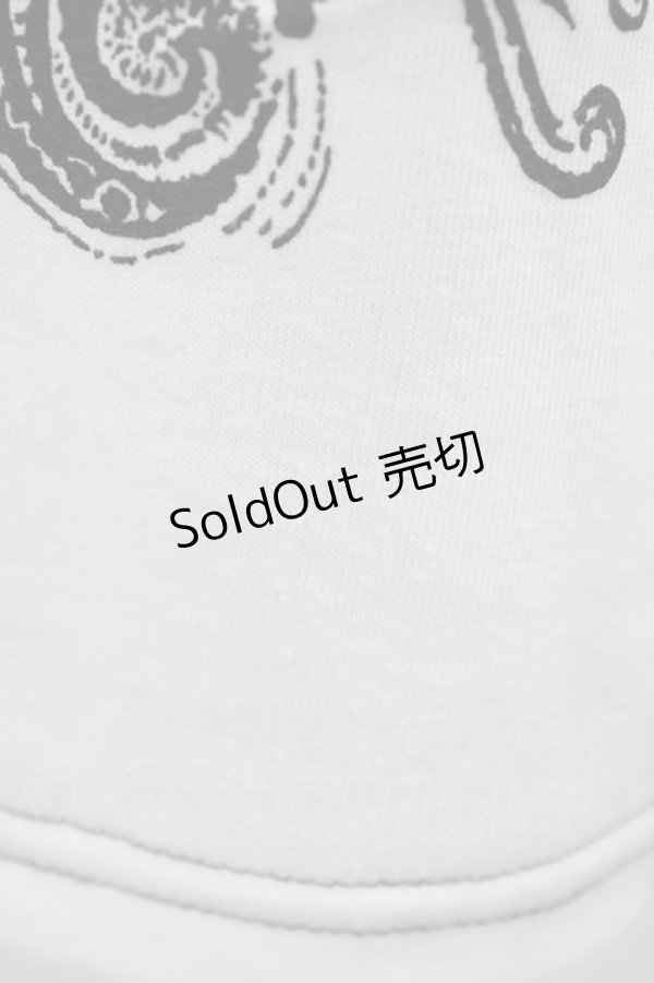 画像3: ALGONQUINS / バックプリントカットソーカーディガン  白×黒 H-25-12-26-047-AL-TO-KB-ZH (3)