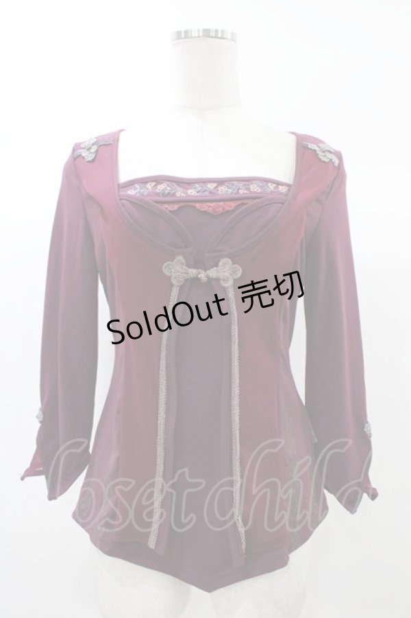 画像1: Ozz oneste / レイヤード風カットソー  ボルドー H-25-12-26-049-OO-TO-KB-ZH (1)