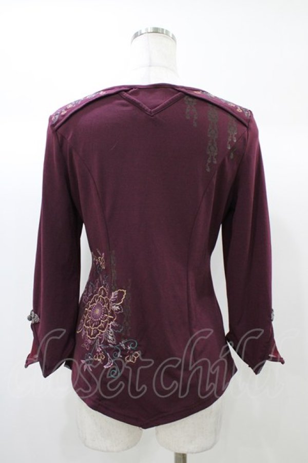 画像2: Ozz oneste / レイヤード風カットソー  ボルドー H-25-12-26-049-OO-TO-KB-ZH (2)