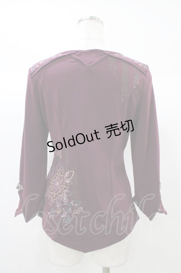 画像2: Ozz oneste / レイヤード風カットソー  ボルドー H-25-12-26-049-OO-TO-KB-ZH (2)