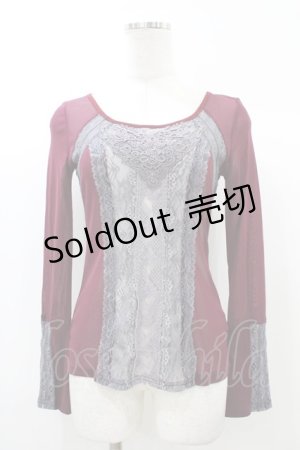 画像: OZZ ANGELO / メッシュ×レーストップス  ボルドー×グレー H-25-12-26-050-OO-TO-KB-ZT246