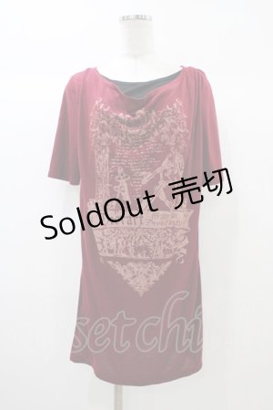 画像: Deorart / サイドスリットロングカットソー  ボルドー H-25-12-26-051-PU-TO-KB-ZH