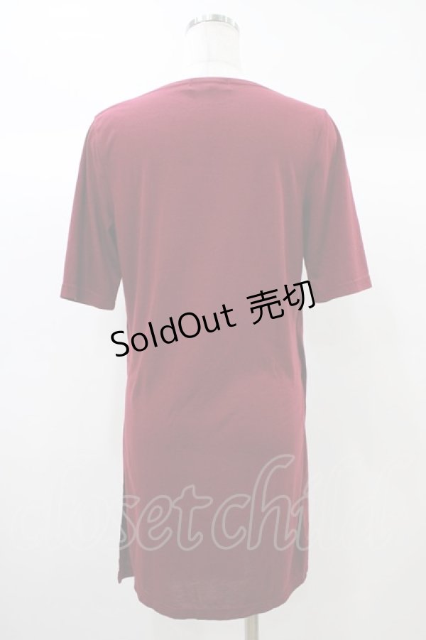 画像2: Deorart / サイドスリットロングカットソー  ボルドー H-25-12-26-051-PU-TO-KB-ZH (2)