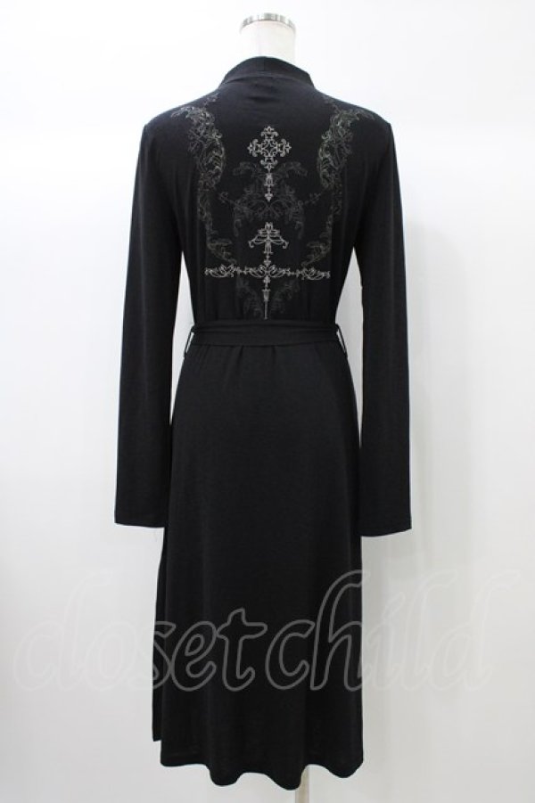画像2: Rozen Kavalier / バック刺繍ロングカーディガン  ブラック H-25-12-26-053-OO-TO-KB-ZH (2)