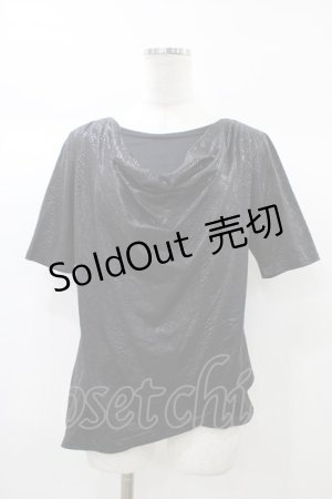 画像: Deorart / ドレープTシャツ  黒 H-25-12-26-054-PU-TO-KB-ZH