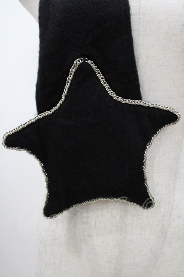 画像2: MILKBOY / STARマフラー  ブラック H-25-12-26-006-MB-ZA-KB-ZH (2)