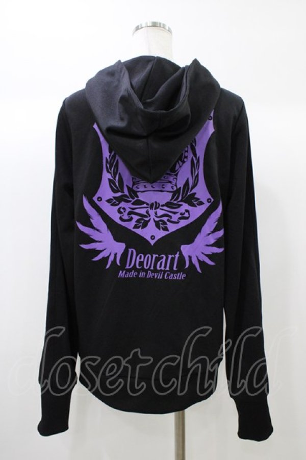 画像2: Deorart / プリントスタッズ付パーカー M 黒×紫 H-25-12-26-060-PU-TO-KB-ZH (2)