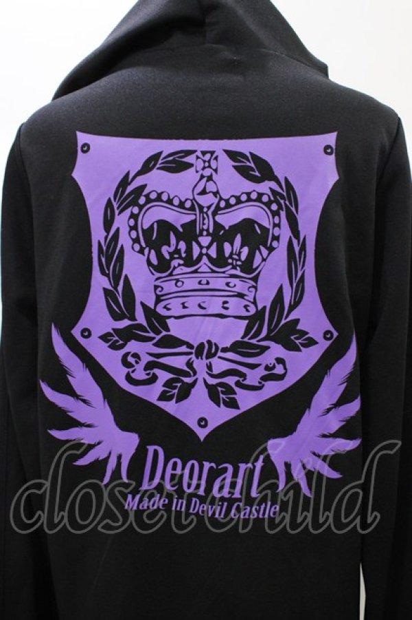 画像3: Deorart / プリントスタッズ付パーカー M 黒×紫 H-25-12-26-060-PU-TO-KB-ZH (3)