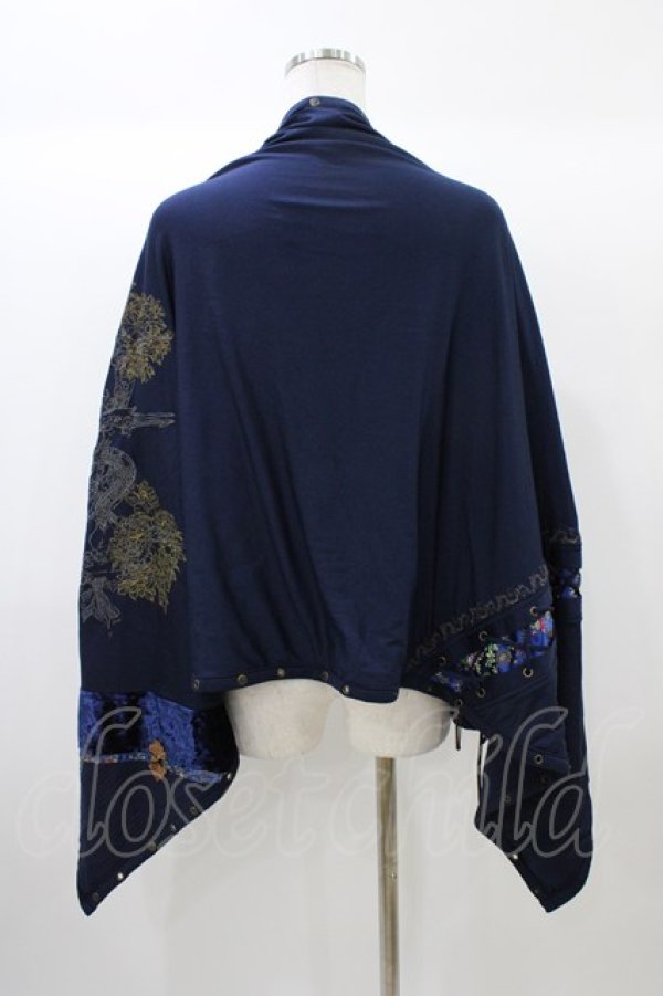 画像2: Ozz oneste / マルチケープストール  紺 H-25-12-26-008-OO-ZA-KB-ZH (2)