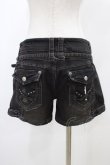 画像2: Ozz Croce / ベルト付ダメージデニムショートパンツ  ブラック H-25-12-26-011-OO-PA-KB-ZH (2)