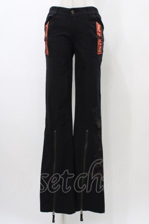 画像: Ozz oneste / 裾ZIPパンツ  黒 H-25-12-26-013-OO-PA-KB-ZH