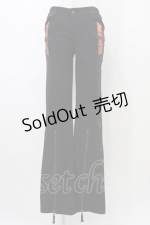画像: Ozz oneste / 裾ZIPパンツ  黒 H-25-12-26-013-OO-PA-KB-ZH