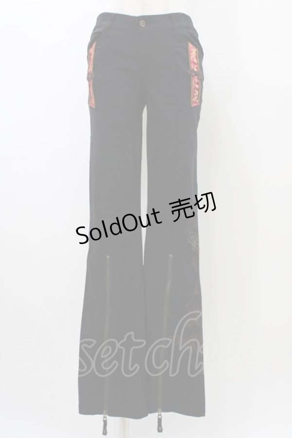 画像1: Ozz oneste / 裾ZIPパンツ  黒 H-25-12-26-013-OO-PA-KB-ZH (1)