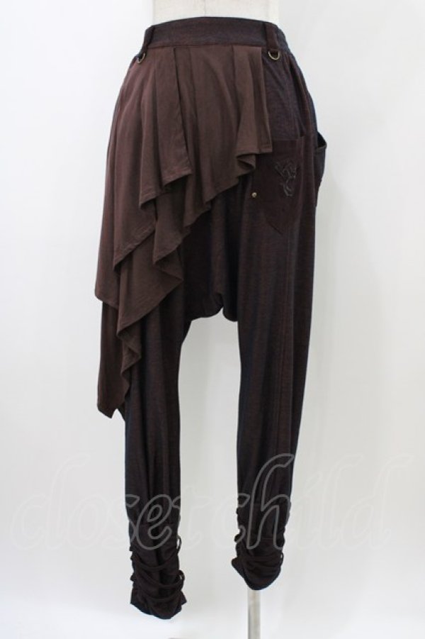 画像2: Ozz Croce / ポケットフラップ付サルエルパンツ  ブラウン H-25-12-26-015-OO-PA-KB-ZH (2)