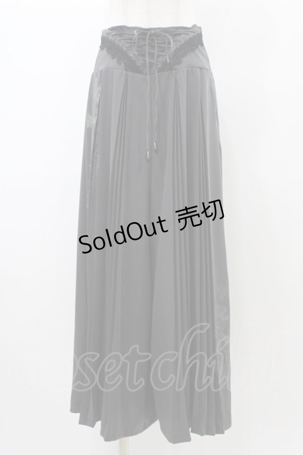 画像1: Ozz On / プリントプリーツワイドパンツ  グレー H-25-12-26-018-OO-PA-KB-ZH (1)