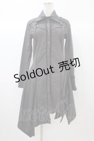 画像: Rozen Kavalier / ダブルカラーストライプシャツワンピース  ブラック H-25-12-26-023-OO-OP-KB-ZH