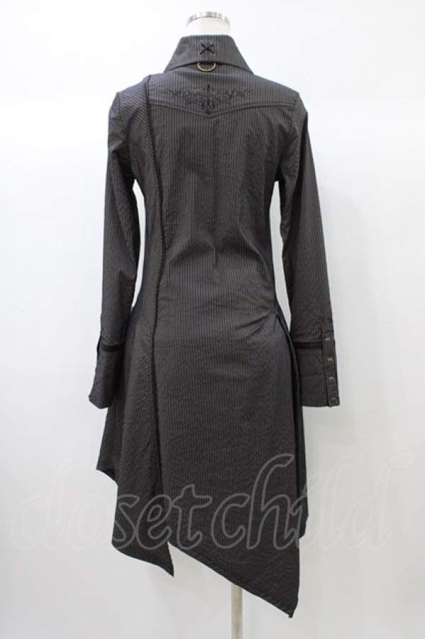 画像2: Rozen Kavalier / ダブルカラーストライプシャツワンピース  ブラック H-25-12-26-023-OO-OP-KB-ZH (2)