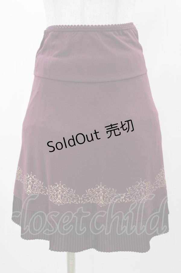 画像3: OZZ ANGELO / プリーツフリル刺繍レイヤードスカート  ボルドー H-25-12-26-026-OO-SK-KB-ZH (3)