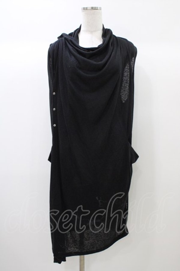 画像1: Ozz Croce / バック刺繍ロングジレ  ブラック H-25-12-26-030-OO-TO-KB-ZH (1)