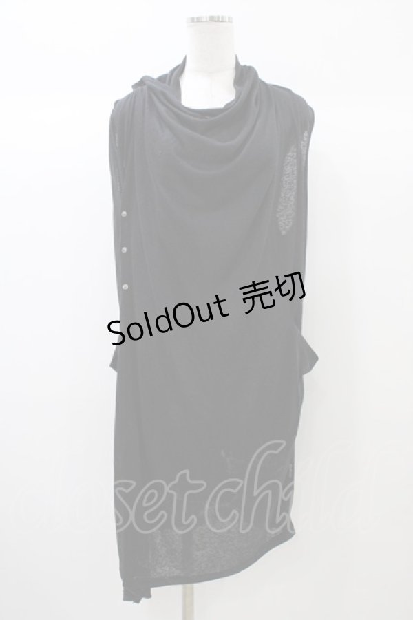 画像1: Ozz Croce / バック刺繍ロングジレ  ブラック H-25-12-26-030-OO-TO-KB-ZT1228H (1)