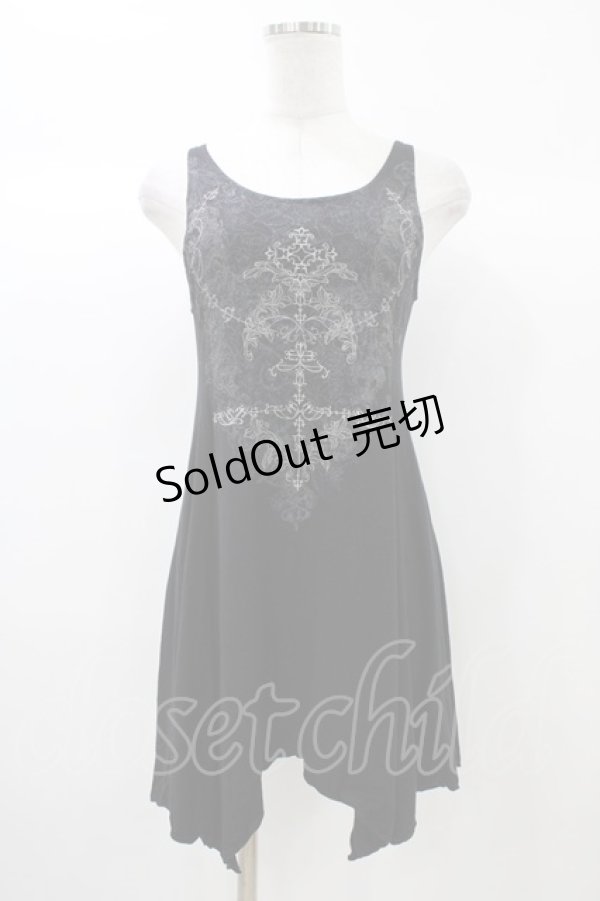 画像1: Rozen Kavalier / 刺繍ロングタンク  ブラック H-25-12-26-031-OO-TO-KB-ZH (1)