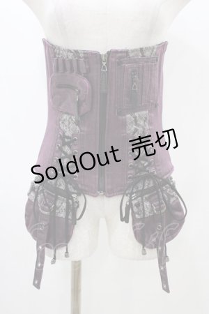 画像: Qutie Frash / ミリタリーコルセット  紫 H-25-12-26-004-QU-ZA-KB-ZH