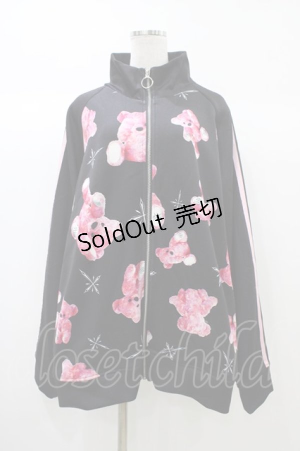 画像1: TRAVAS TOKYO / 昇華ジャージZIPジャケット  ブラック×ピンク H-25-12-26-034-PU-TO-KB-ZH (1)