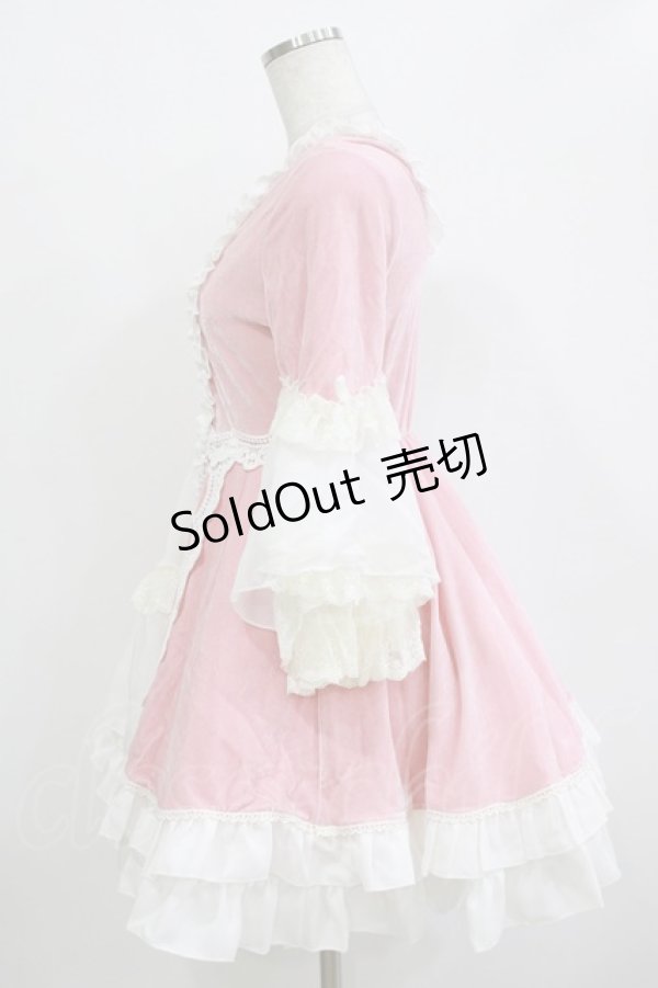 画像2: Bon21Hiz / ベロアワンピース M ピンク H-25-12-27-1022-LO-OP-NS-ZH (2)