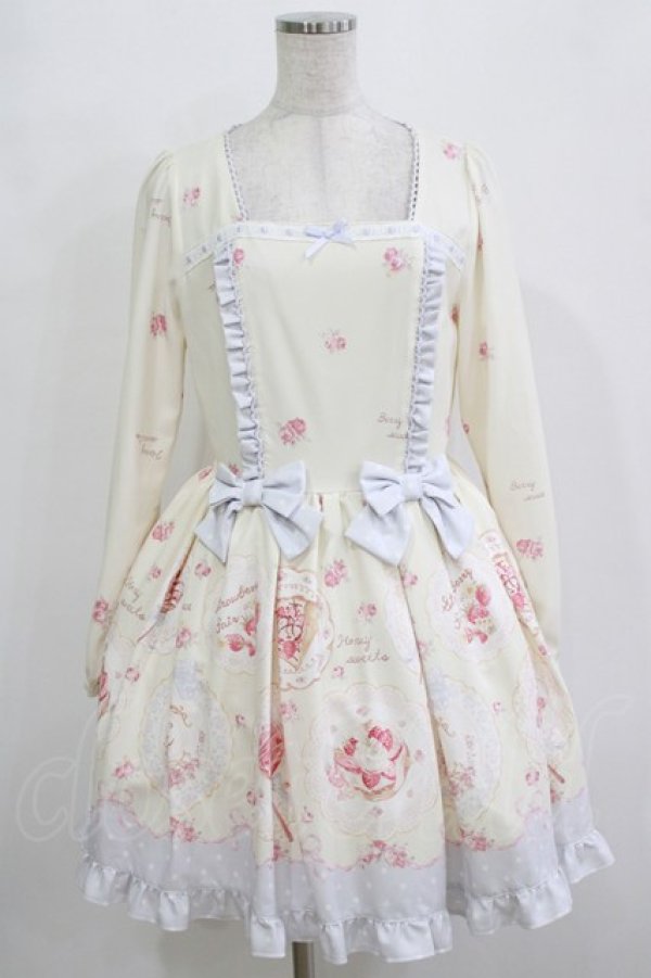 画像1: LIZ LISA / スウィートプレートワンピース Free アイボリー H-25-12-27-1023-LO-OP-NS-ZH (1)