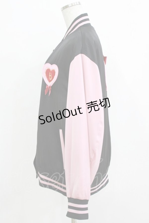 画像2: BABY,THE STARS SHINE BRIGHT / うさくみゃちゃんのSweet Loveスタジアムジャンパー Free ブラック H-25-12-27-1027-BA-JA-NS-ZH (2)