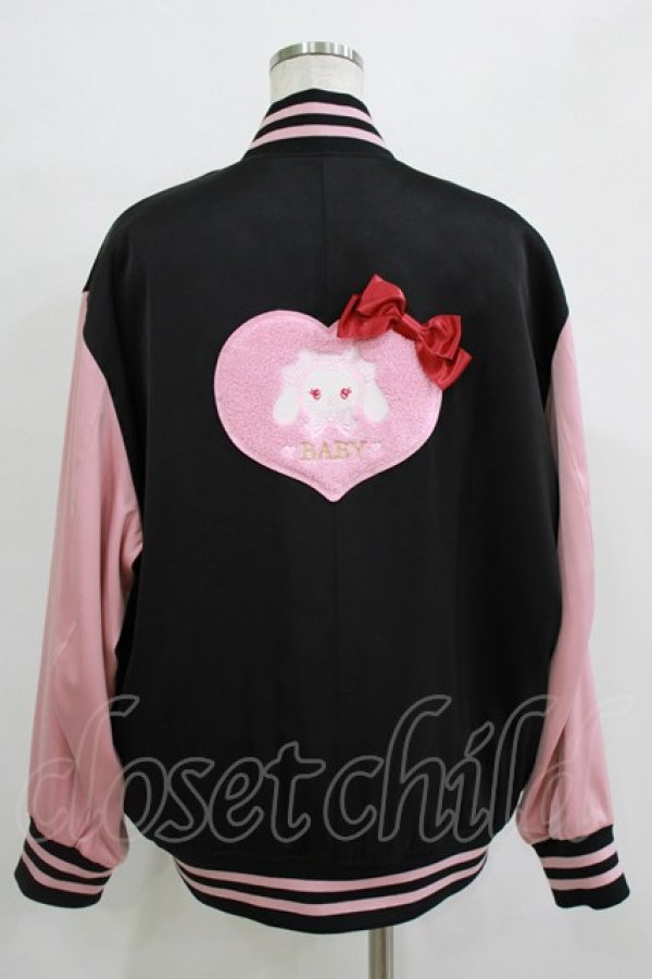 画像3: BABY,THE STARS SHINE BRIGHT / うさくみゃちゃんのSweet Loveスタジアムジャンパー Free ブラック H-25-12-27-1027-BA-JA-NS-ZH (3)